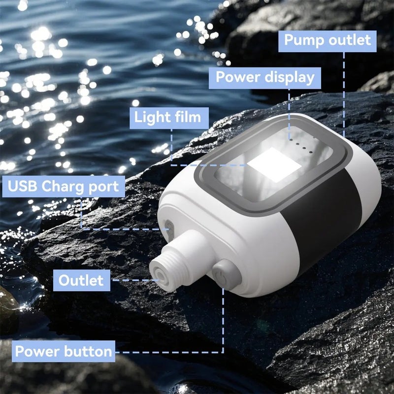 Bluejw Portable Camping Shower, Rechargeable Electric Shower Pump with Light, High Pressure Handheld Shower Head - Waterproof Outdoor Handheld Shower - Image 5